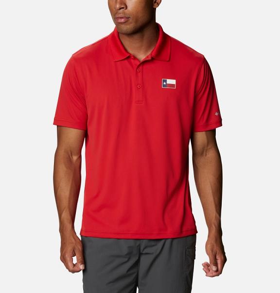 Columbia PFG Terminal Tackle Polo Red For Men's NZ49207 New Zealand
